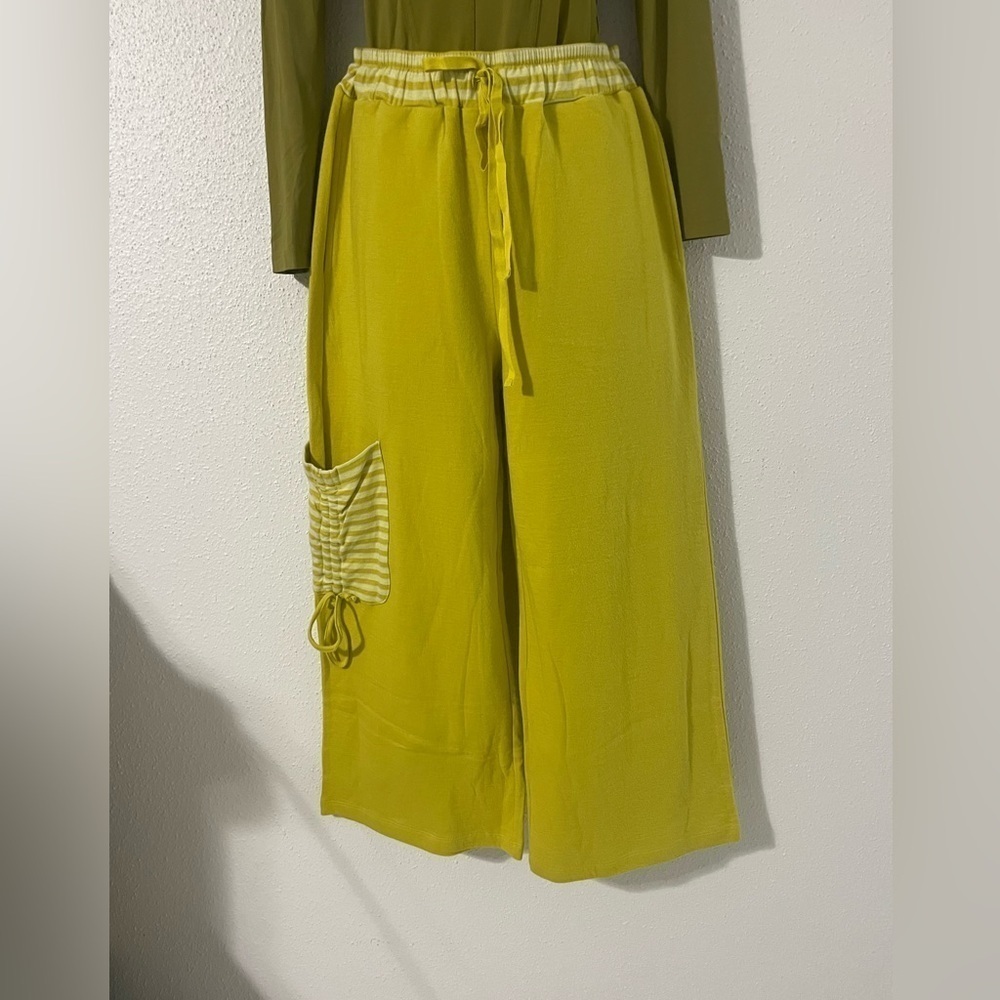 NWT Iridium elastic draw string pull-on wide leg Tessa Pants Medium